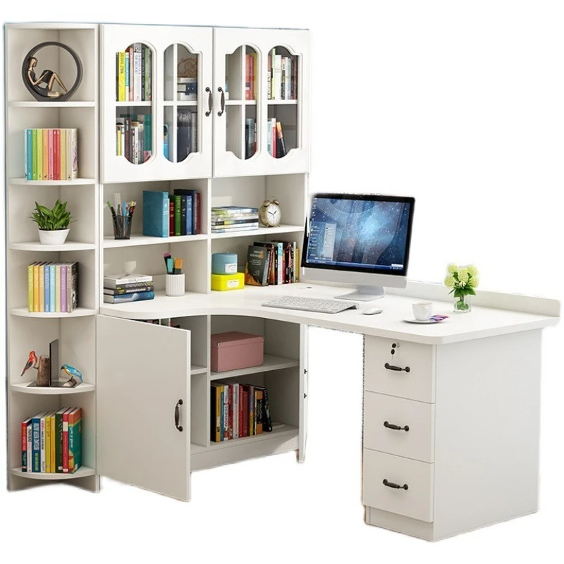 

Corner desk, shelf combination, solid wood children's study table bookcase