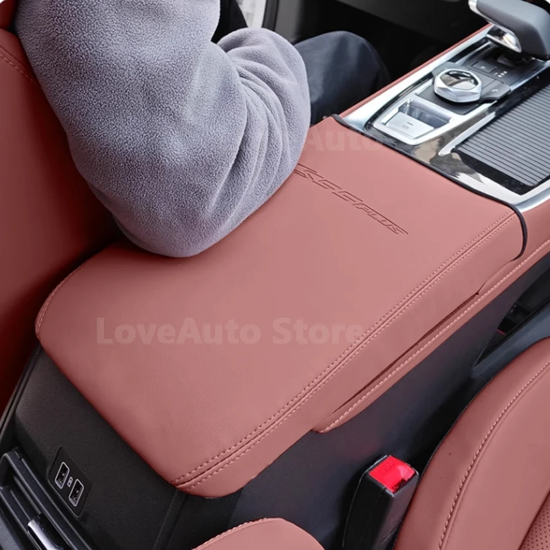 Car Central Armrest Organizer Storage Box Decoration Leather Case Cover for Changan CS55 Plus 2024 Third Generation Accessories