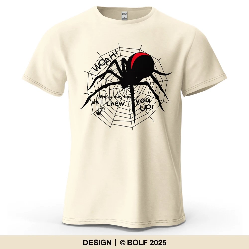 Redback Spider Cooles bedrucktes Herren-T-Shirt aus 100 % Baumwolle, übergroße, geheimnisvolle Insektengrafik-T-Shirts für Damen, Tops, T-Shirts, Streetwear