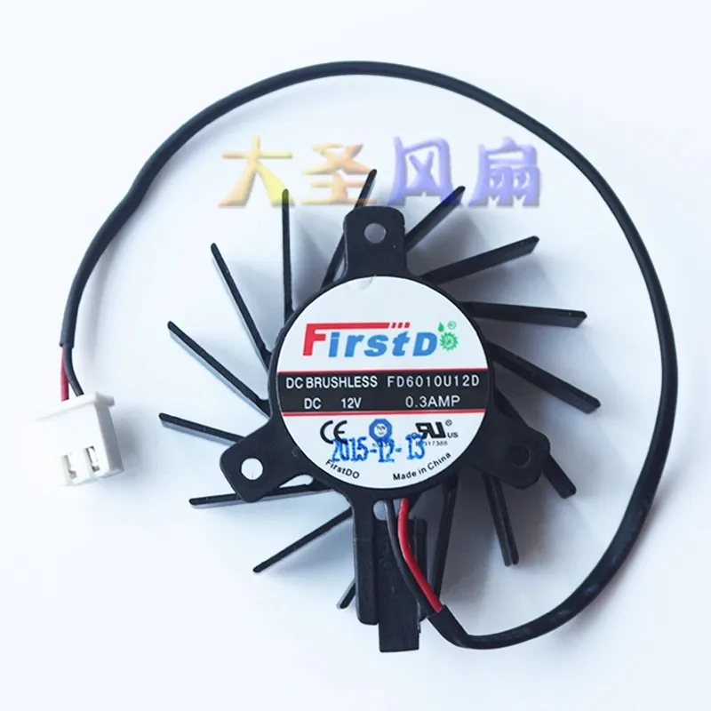 

Free shipping original FD6010U12D diameter 4.5cm hole spacing 2.65cm2 line 2.5-head dual ball graphics card fan
