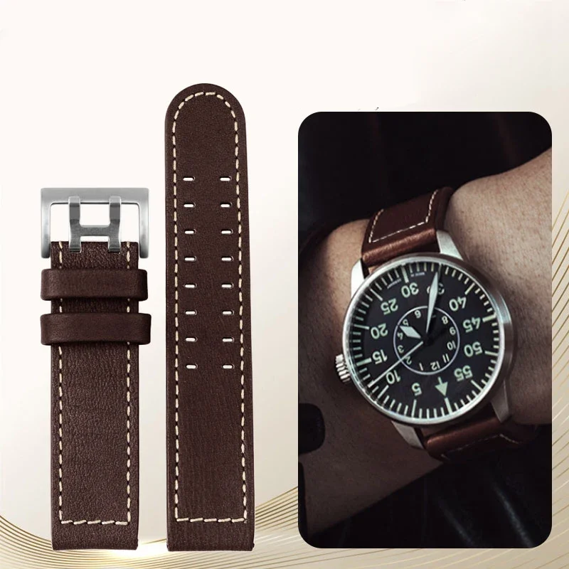 20 22 For Hamilton Khaki aviation Watch H77616533 H70615733 Watch Strap Genuine Leather jazz field Men WatchBand Military Style