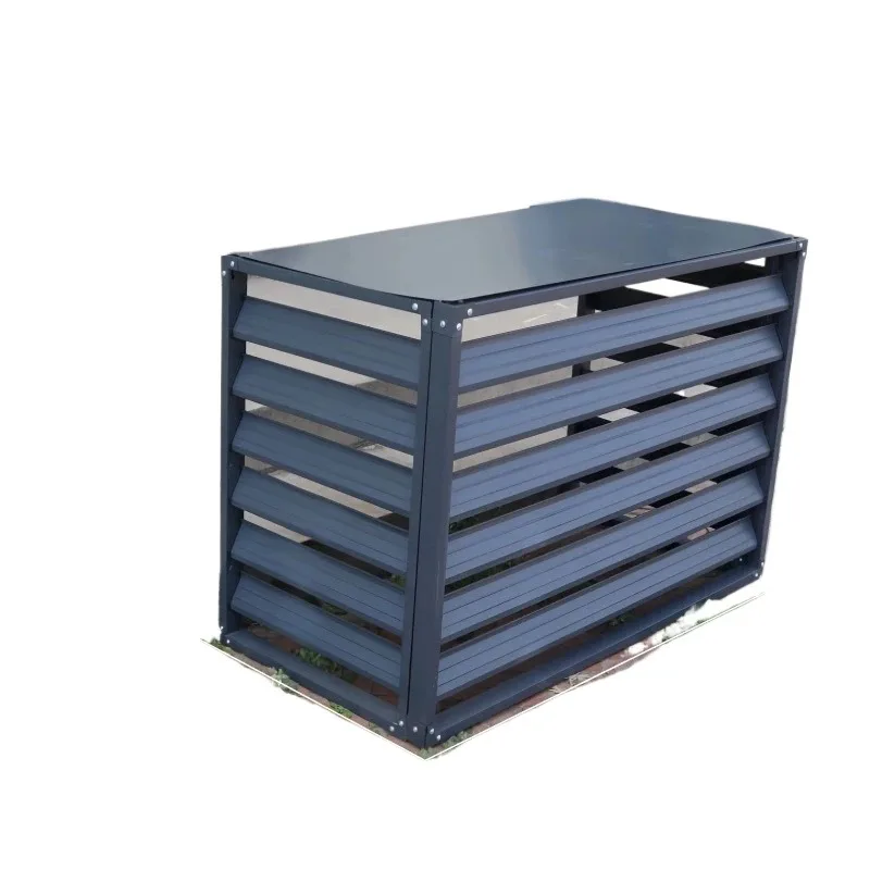 Zinc steel air conditioner external machine protective cover rain and sun protection louver grille universal guardrail trend