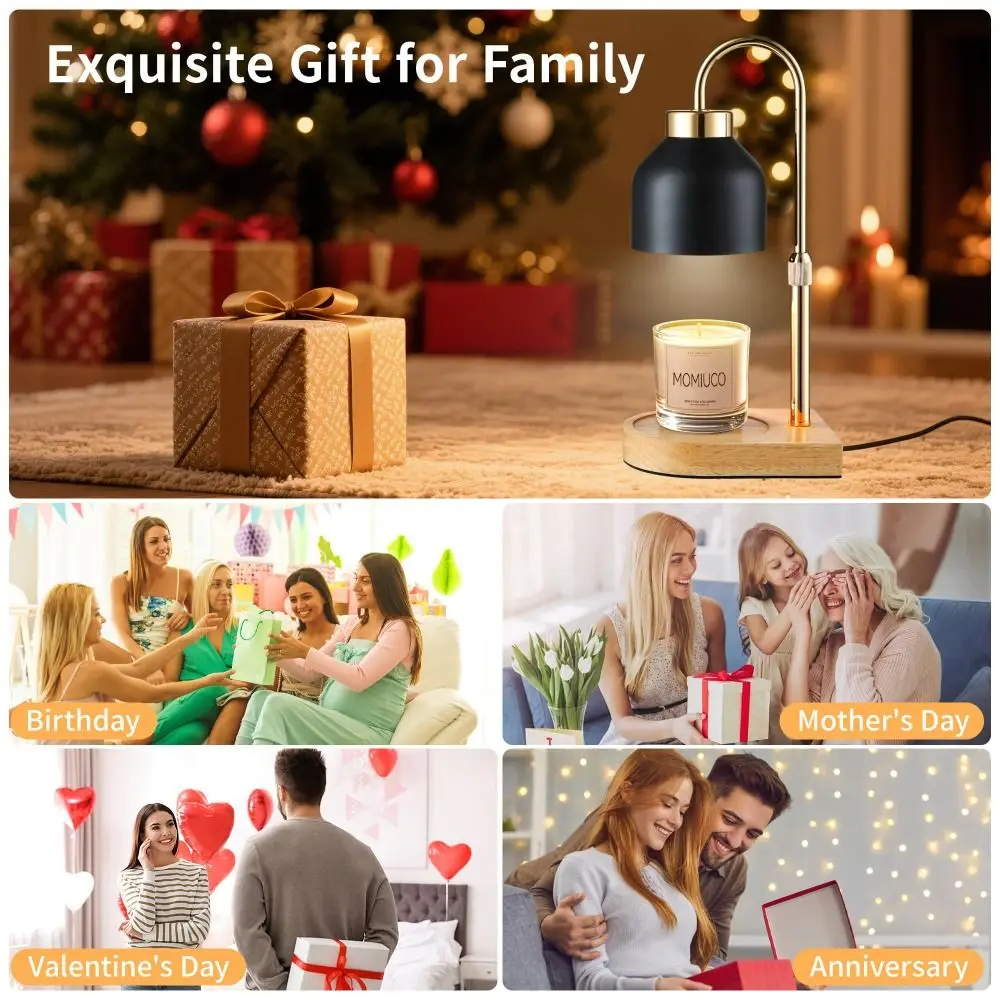 with Timer Dimmer Candle Warmer Lamp with 2 Bulbs Adjustable Height Wax Melt Melter Bedroom Home Decor Aromatherapy Lamp