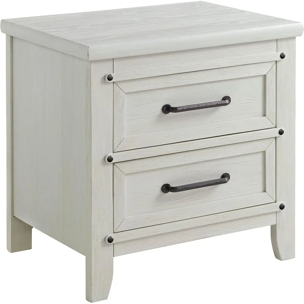 

Прикроватная тумбочка премиум-класса с 2 ящиками, цвет рустик-белый