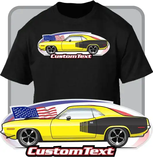 Custom Car Art T-shirt 70 1970 71 1971 72 1972 73 1973 74 1974 Plymouth Barracuda Cuda AAR 340 440 318 383 V8