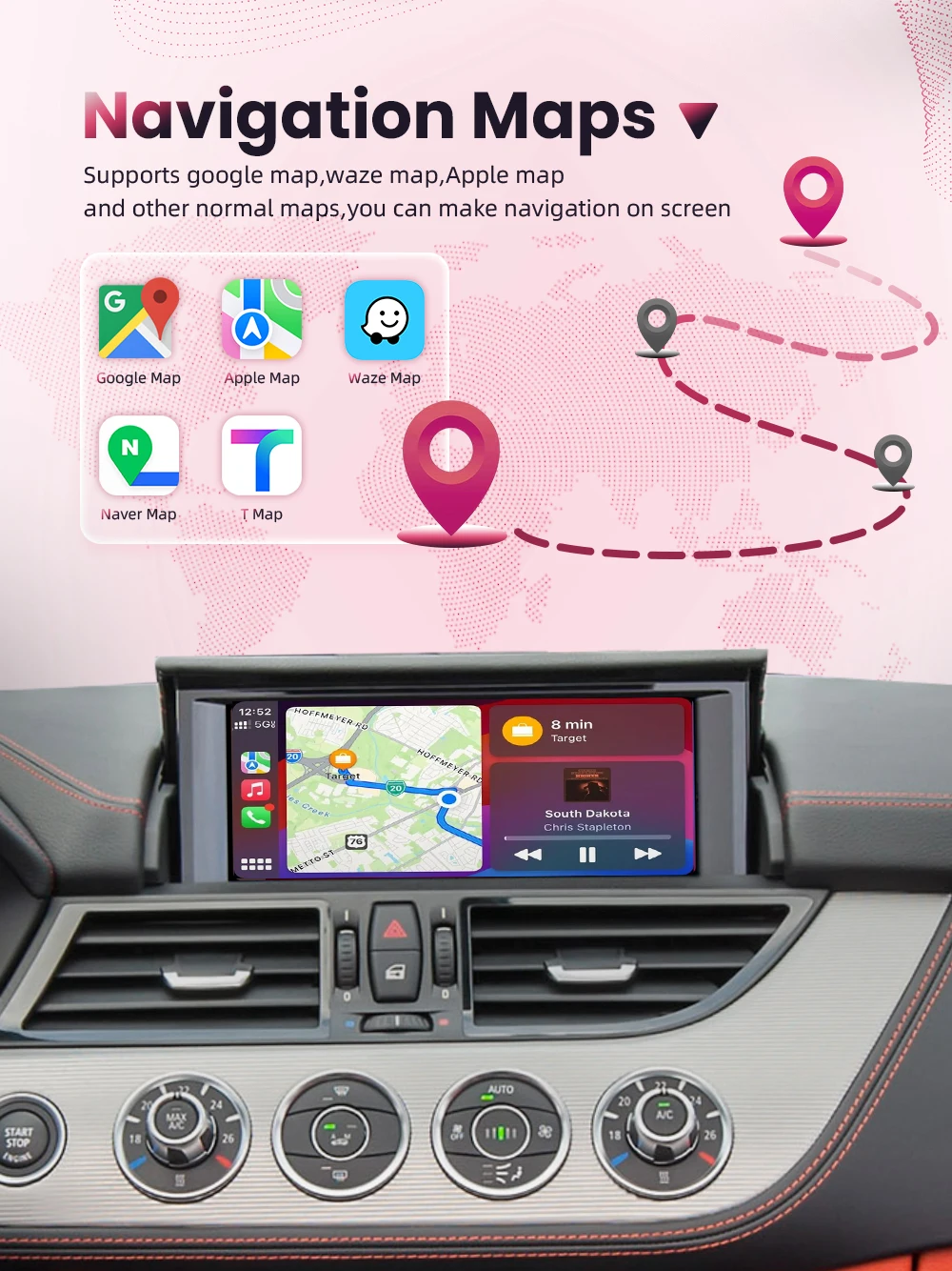 BONROAD Wireless CarPlay Android auto Module Apapter for BMW Z4 E89 CIC EVO System with Bluetooth Airplay Mirror Link Functions – Detail 3