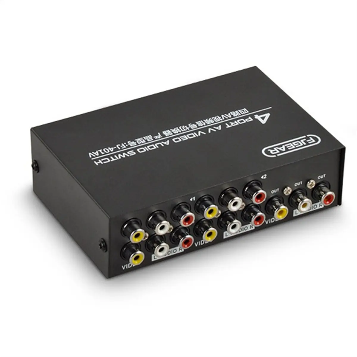 A99X  AV Switcher 4 Into 1 Out Av Head Interface Audio and Video Switcher Multi-Function 4-Way AV Switcher