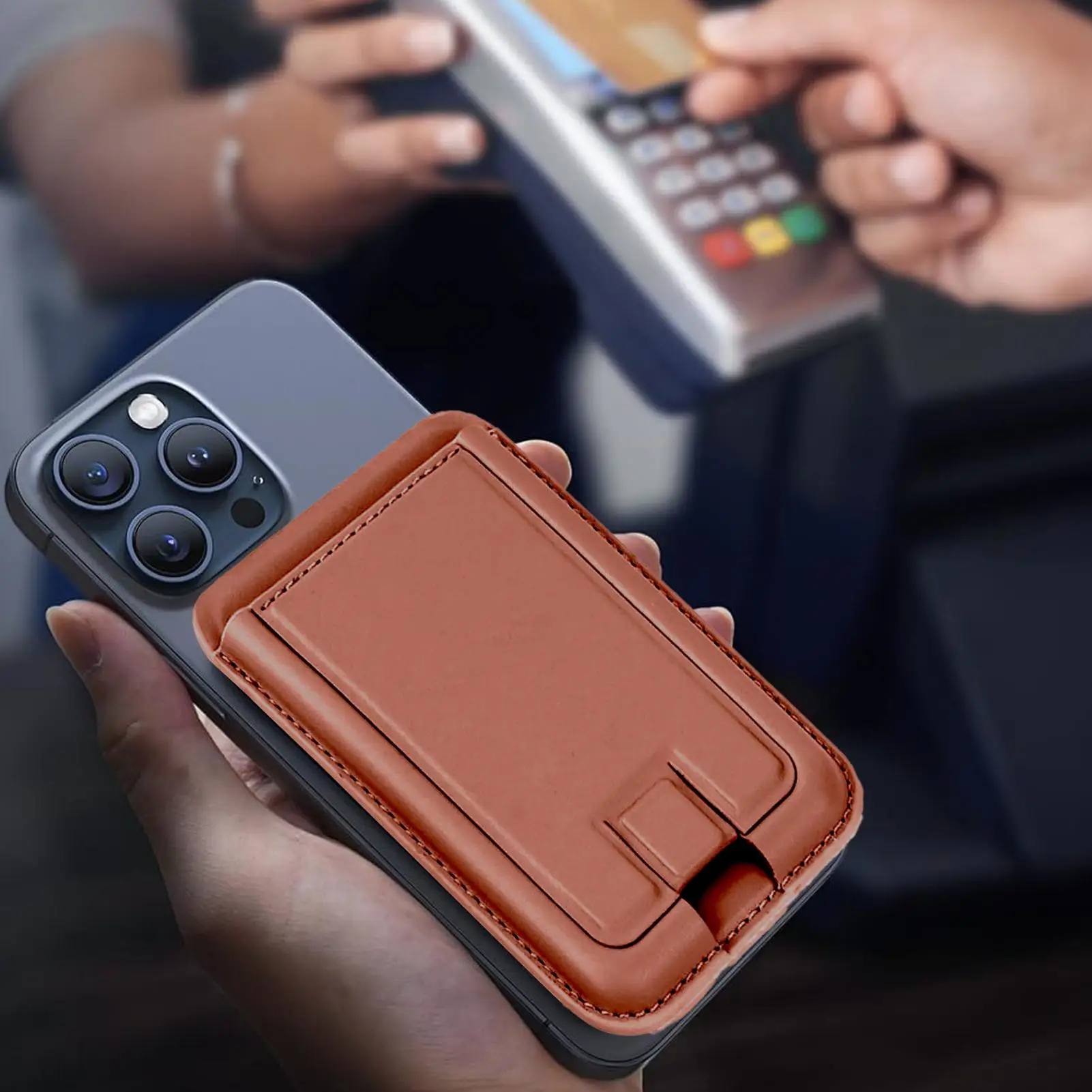 마그네틱 폰 카드 홀더, 휴대폰 케이스 마운트용 자석 카드 홀더, 신용카드/데스크/여행용 휴대용 모바일 액세서리 (남성용)