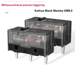 Kailh GM8 Black Mamba Mouse Micro Switch, срок службы 80 миллионов, 3-контактная кнопка Black Dot, совместимая с заменой Razer