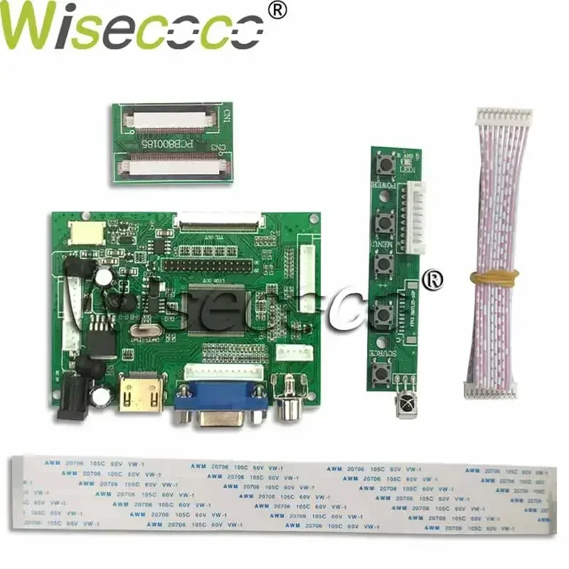 Imagem -05 - Wisecoco-compatível com Hdmi av Driver Control Board Display Lcd 1024x768 Tela Ips Hj080ia01e He080ia-01d Vga Áudio 8