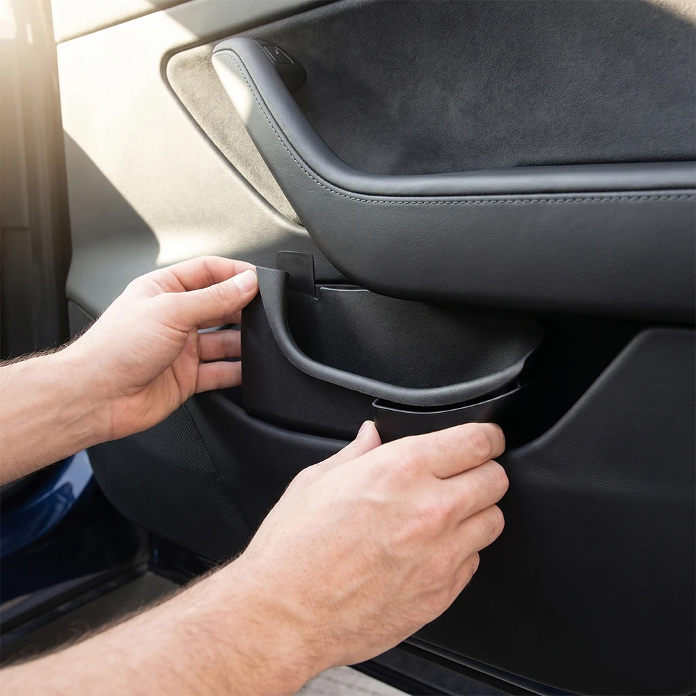 TPE Door Side Storage Box For Tesla Model Y Juniper 2021-2024 Door Slot Organizer Anti-Dirty Tidying Tray Interior Accessories