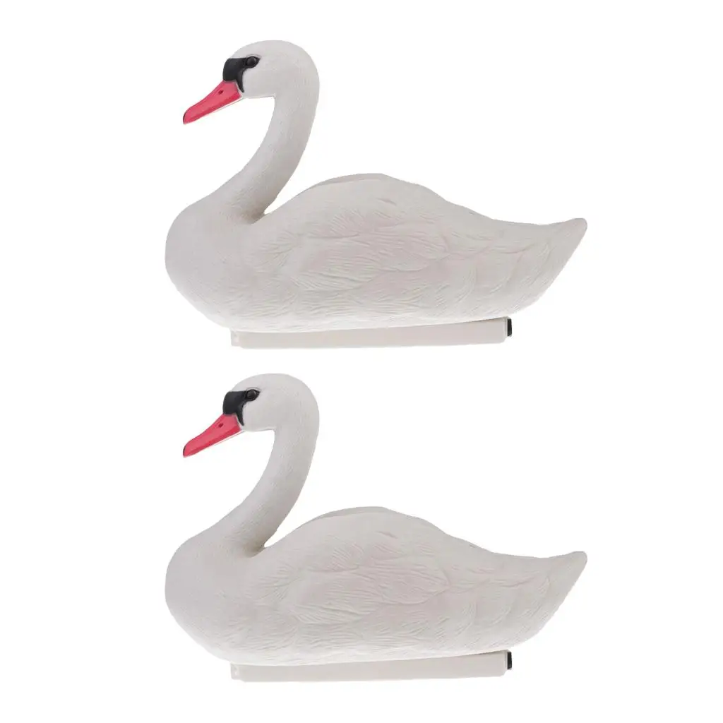 2 Pieces, Floating Swan Decoy, for Hunting, Fishing, Garden , people,