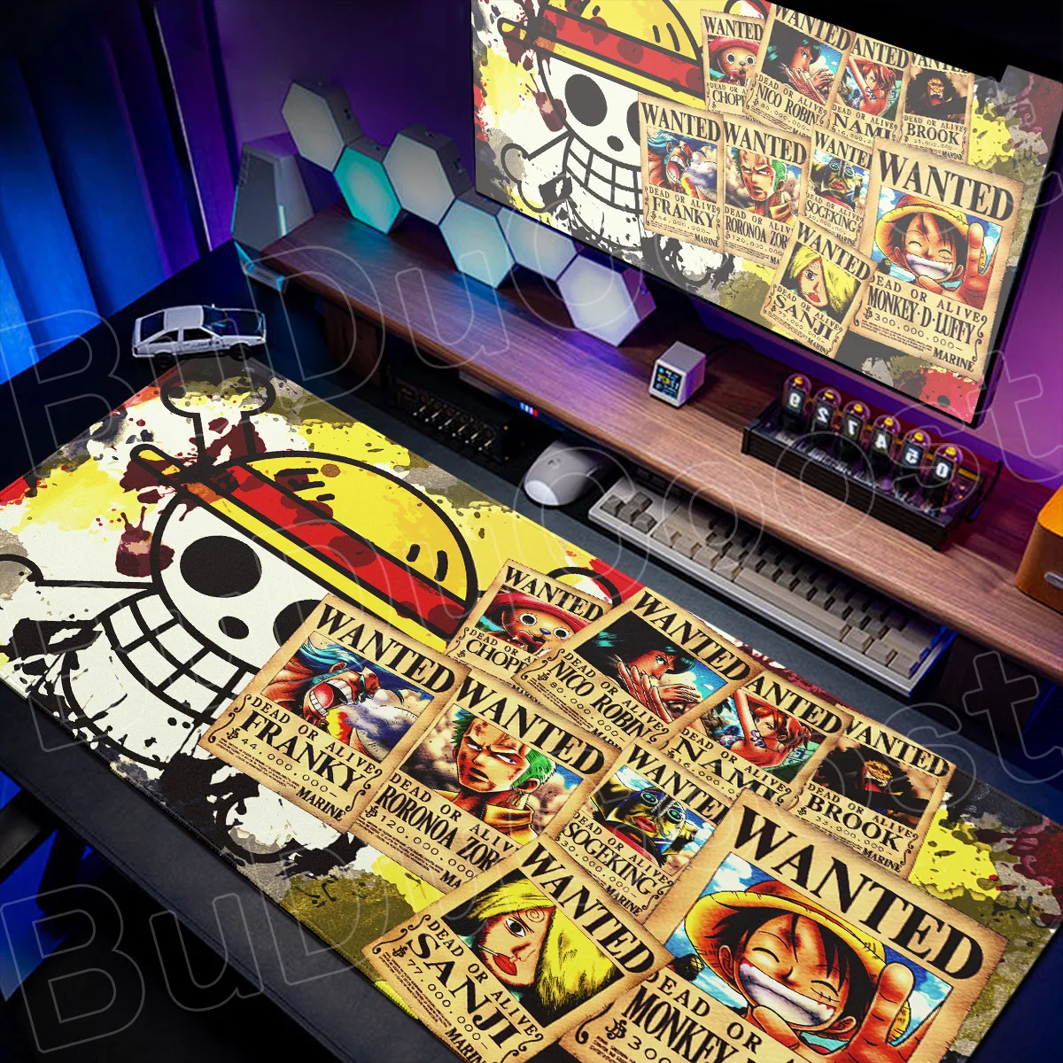 HD Printing Anime Mouse Pad Laptops Office Non-slip Base Carpet One Piece Straw Hat Pirates Computer Gaming Accessories Washable