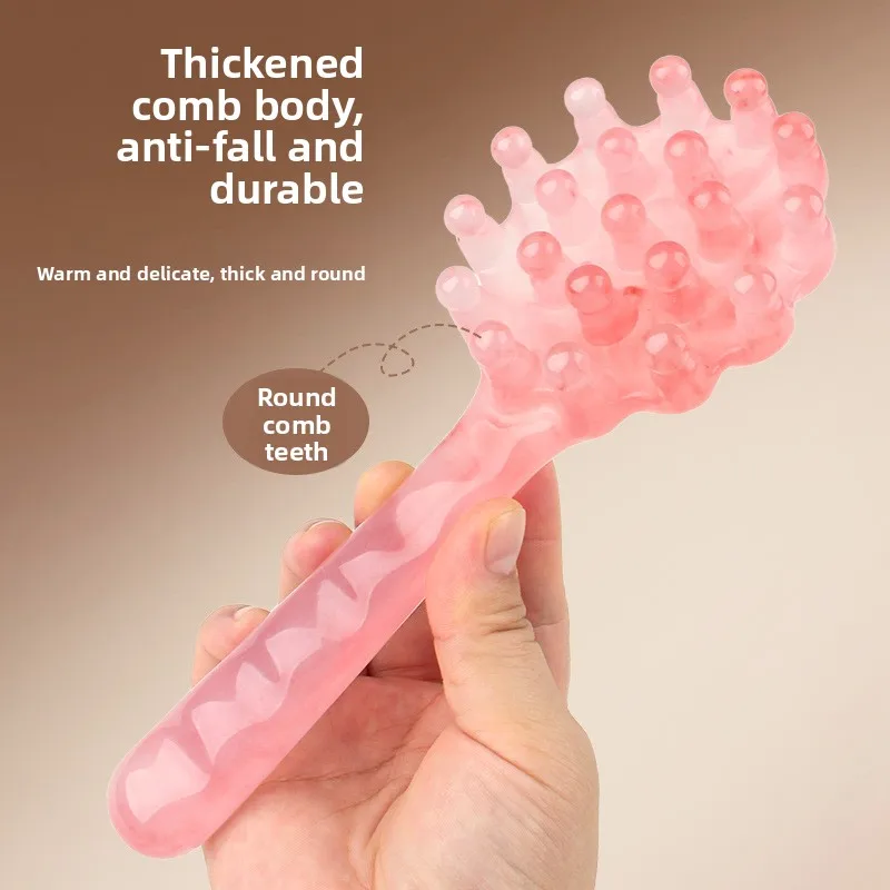 1pcMulti functional portable long handled shell massage brush for combing hair meridians abdomen wide teeth head therapy massage