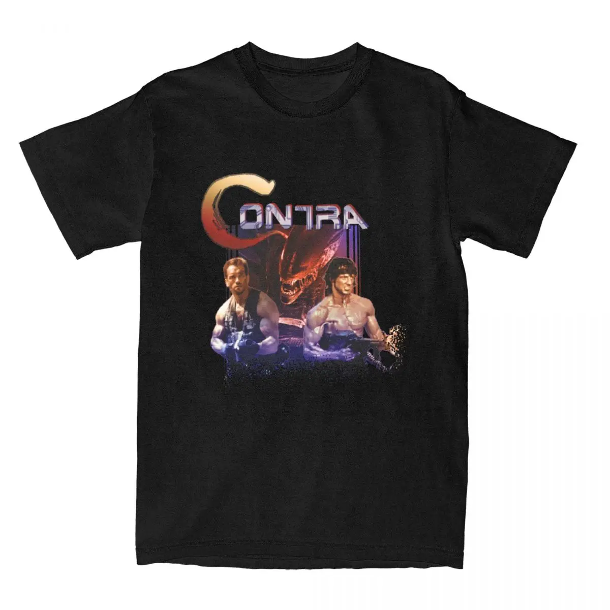 Contra Ripoff T Shirts for Men Women Cotton Vintage T-Shirt  Contra NES Retro Video Game Tee Shirt Short Sleeve Tops New Arrival