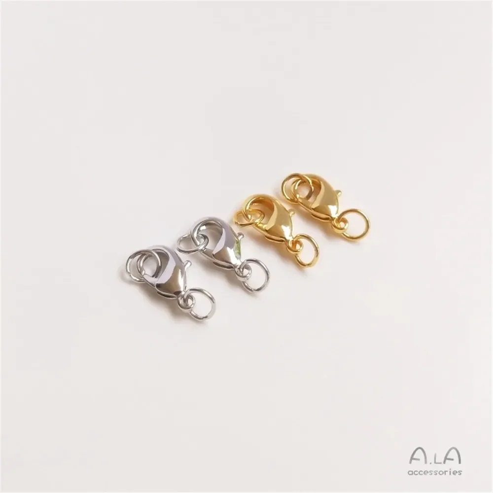 Accessori per placcatura in oro 14K 18K chiusura a moschettone colorata, chiusura a molla, bracciale, collegamento a collana, materiali per gioielli fatti a mano fai da te