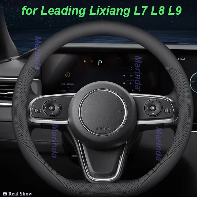 for Lixiang Leading Ideal L7 L8 L9 Car Steering Wheel Cover Non-slip Wear-resistant Holes Sweat Absorbing Interior Accessories