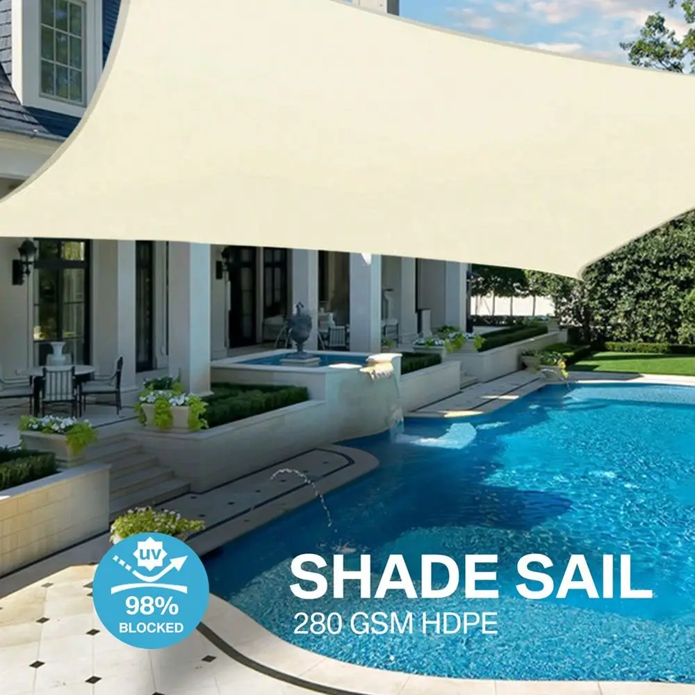 

Shade Sail Rectangle Square Waterproof 98 UV Block Awning Shade Sails Canopy Sunscreen Cover Tents For Patios Garden Swimming P