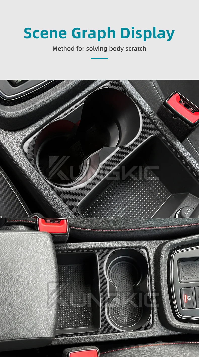 Echter, weicher Carbonfaser-Aufkleber für Seat Leon 2017 2018 2019 LHD RHD, Auto-Getränkehalter-Verkleidung, Innenraumzubehör – Detail 9