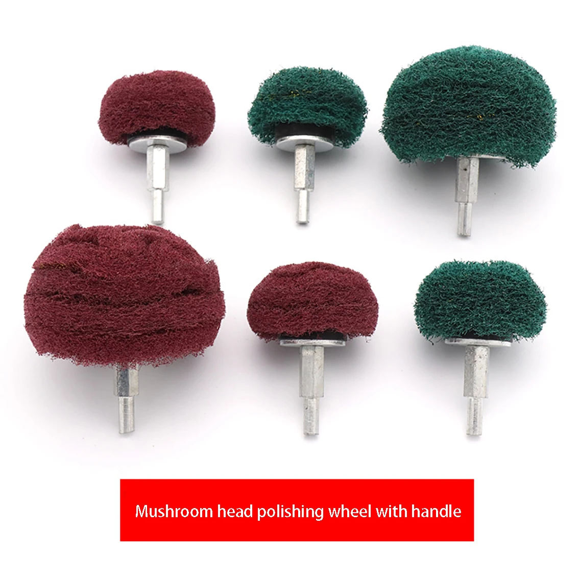 1PCS Mushroom Shaped Nylon Abrasive Brush Steel Wire Polishing Wheel With Handle Fiber Mushroom Head Diameter 50/70/100mm