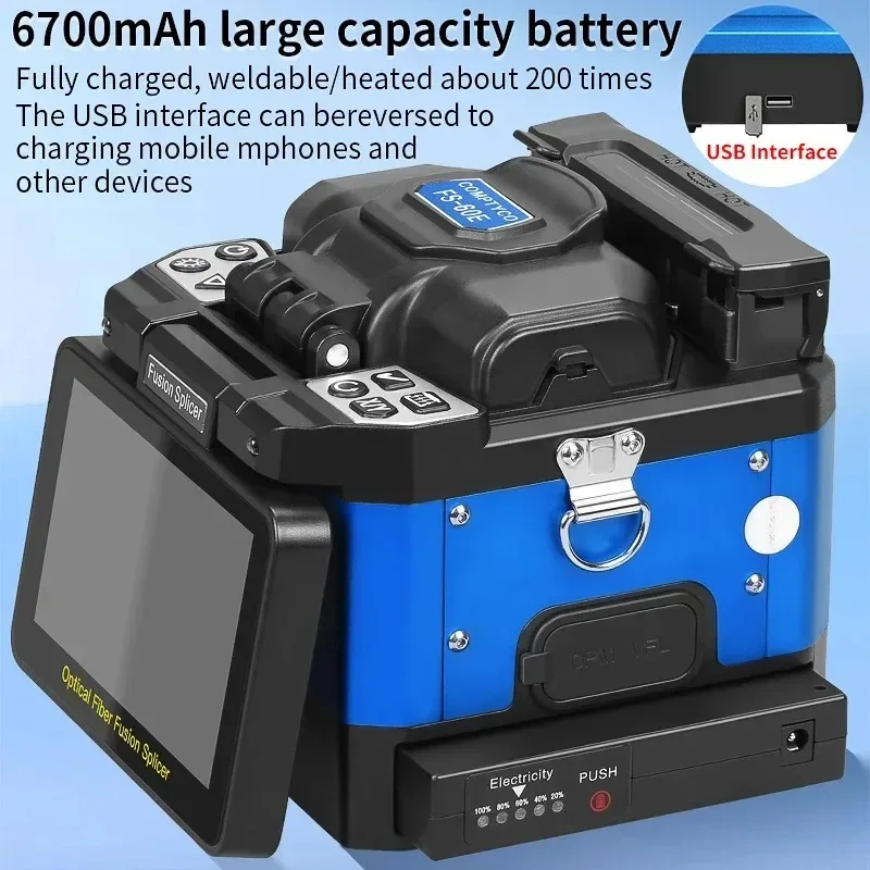 

【Best-selling】FS-60E Fiber Fusion Splicer machine 6 Motors with touch screen OPM VFL 10 languages Fast Welding Tool