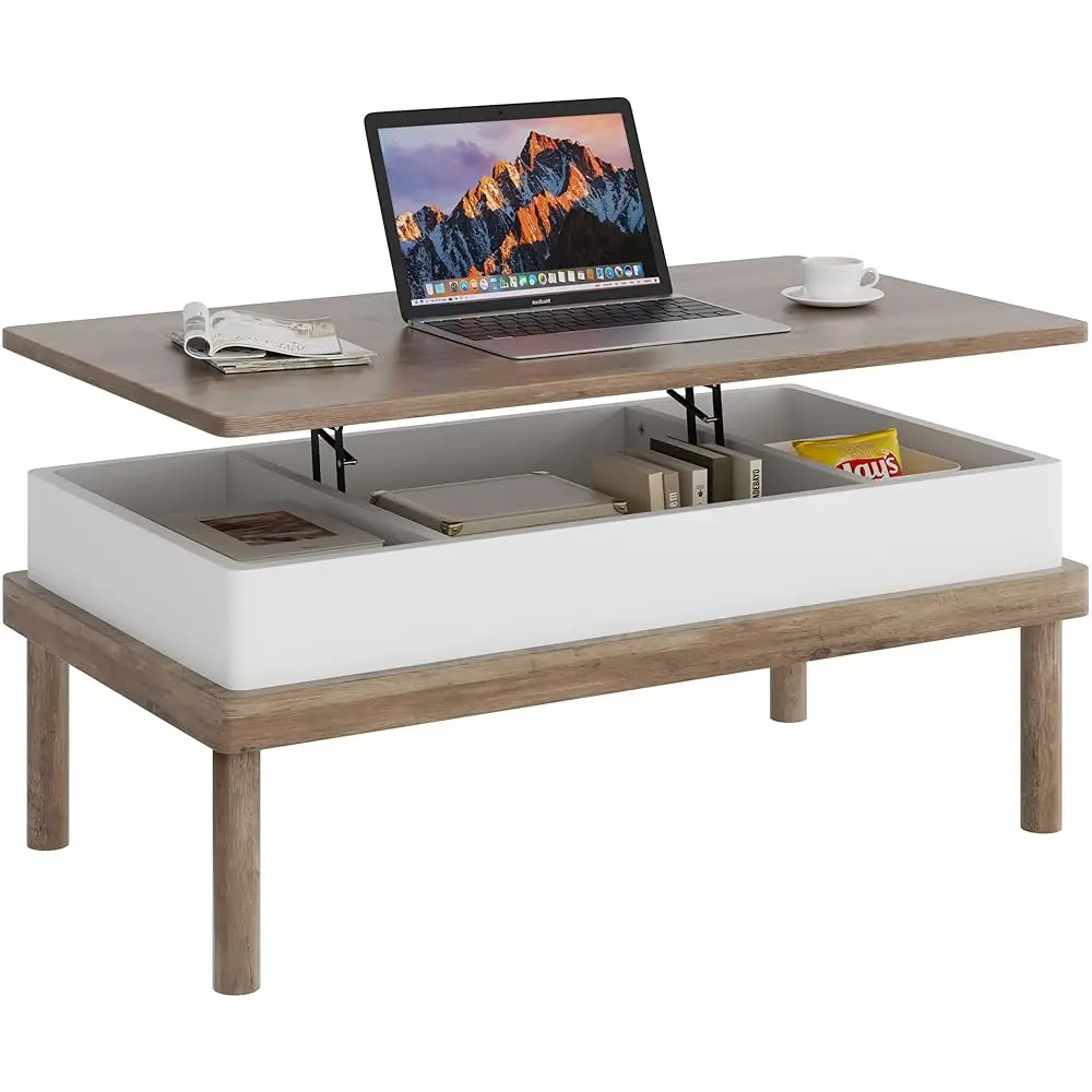 

Coffee Table, Lift Top Coffee Table with Hidden Compartment, Rising Tabletop Dining Table, Lift Top Coffee Center Table for