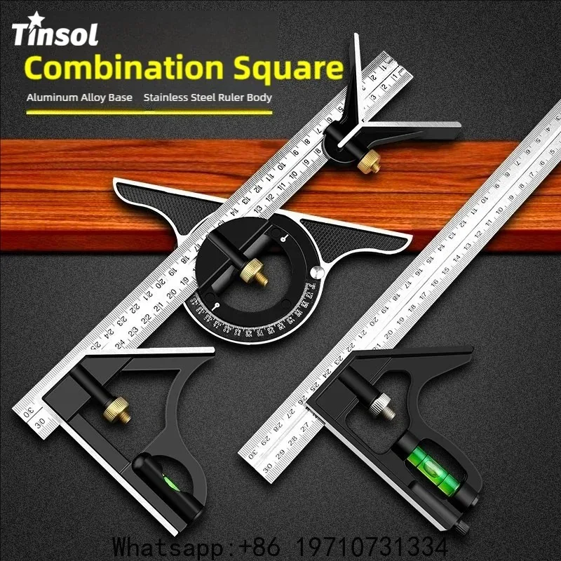 

Multifunctional Combination Angle Ruler High-Precision Stainless Steel 90° Level Square Carpenter's Dedicated Protractor Tool