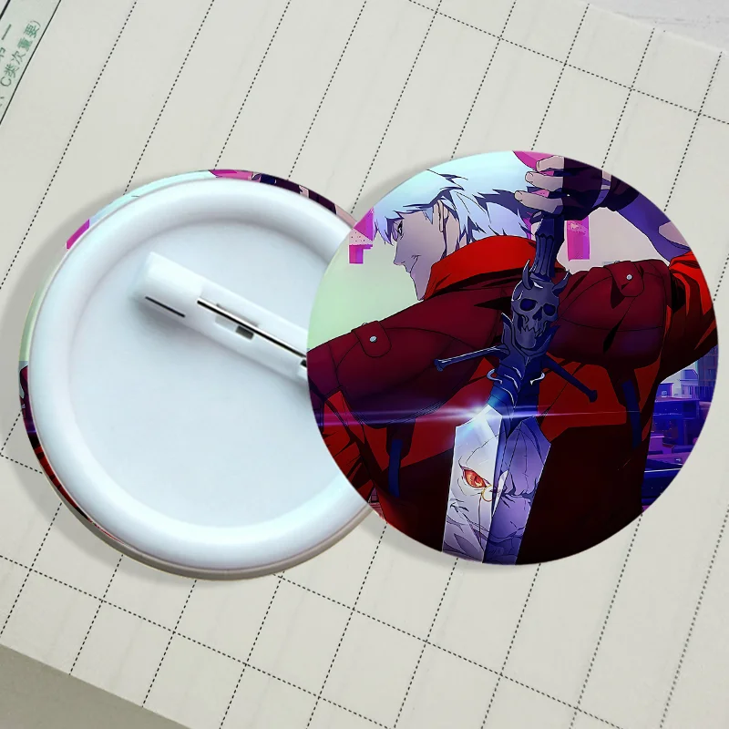 Devil May Cry Tinplate Pin Clothes Creativity Anime Cartoon Metal Lapel Badge Brooches Accessorys on Backpack Brooch Art Gift view 5