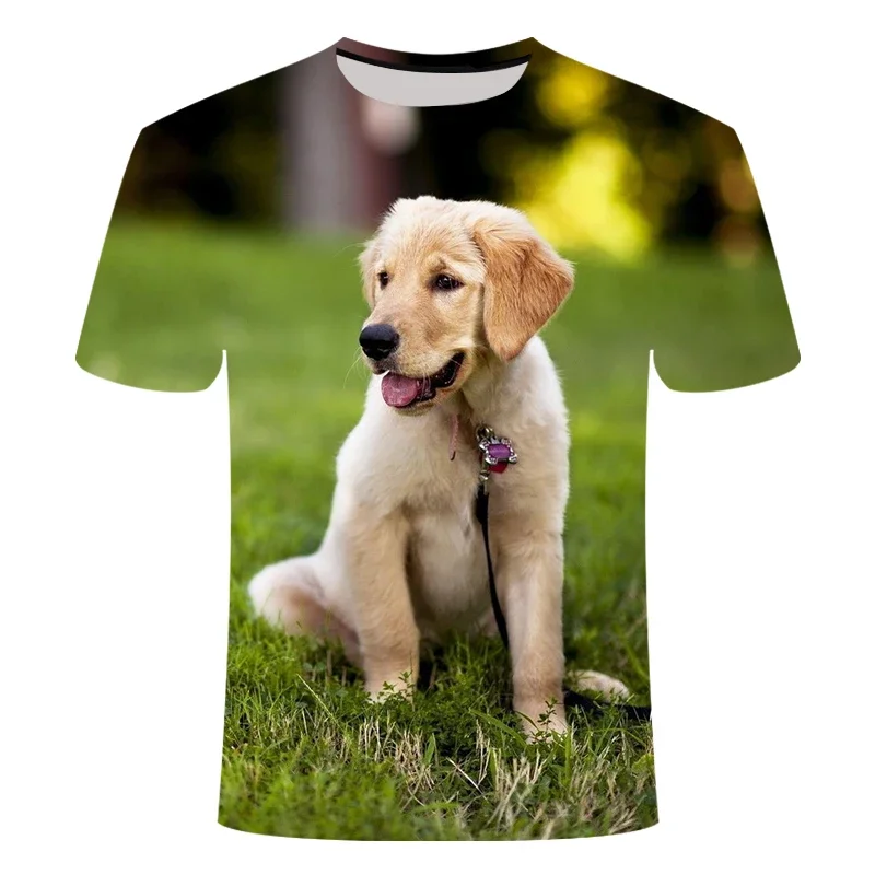 

New 3d Printed Cute Animal Pet Dog T-shirt Labrador Retriever Men's Children's Short Sleeve Breathable Lightweight Fitness Top