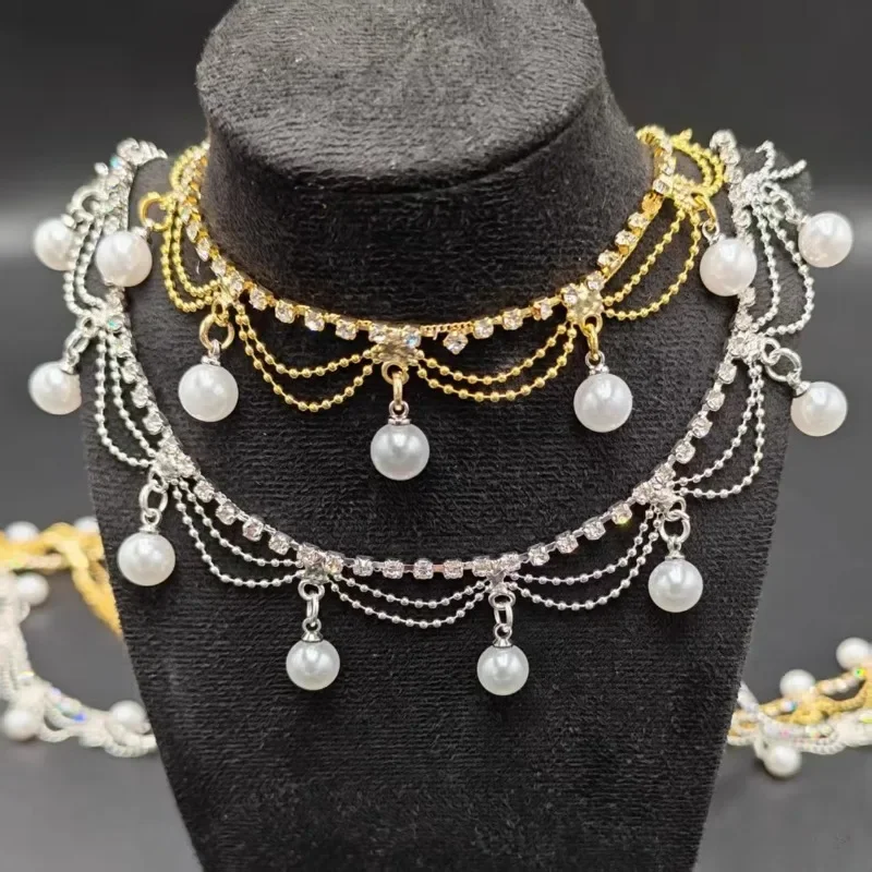 

New Pearl Pendant, Rhinestone Tassel Chain, DIY Accessory Accessories, Wedding Headdress, Collar Decoration, Belt Decoration