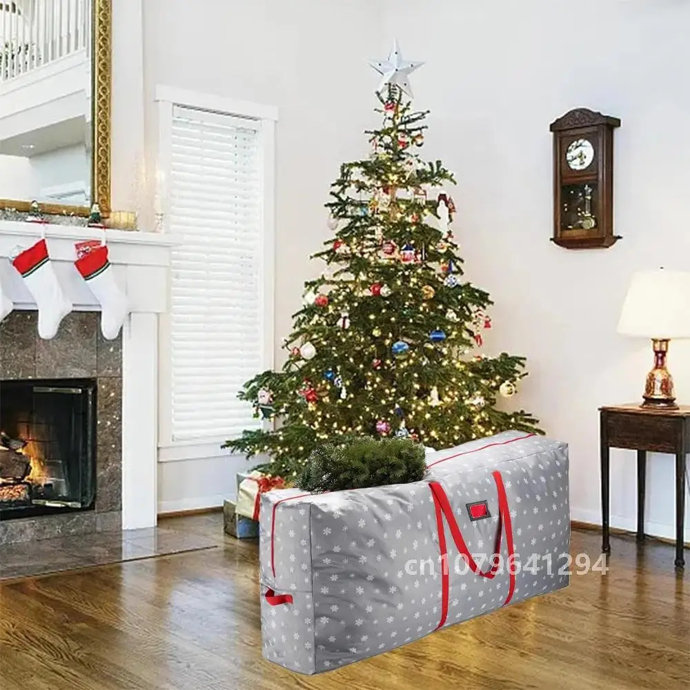 Bolsa de almacenamiento para árbol de Navidad, decoración navideña, corona, bolsa de tela plegable Oxford para almacenar utensilios navideños, guirnalda, almacenamiento para el hogar