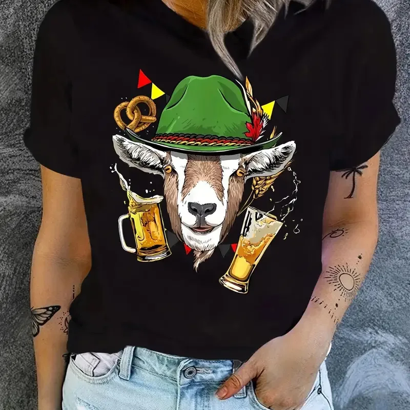 

Cotton 100% Women_s Summer Street Fashion Sports T Shirt_ Beer_ Tops Aesthetic Clothes Women Clothes Harajuku Graphic T Shirts