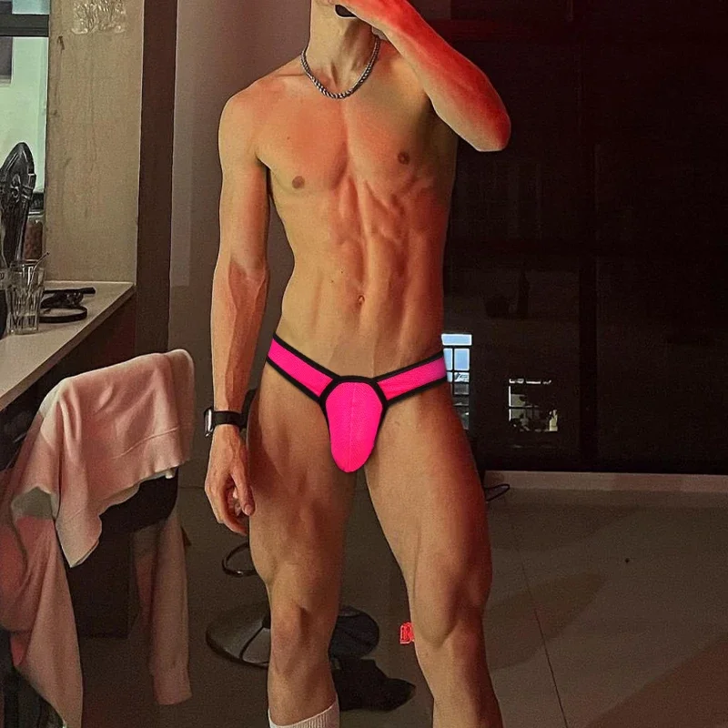 Image of Herren-Unterwäsche Sommer Atmungsaktive Mesh-Herrenslips Sissy Unabhängiger Großer Beutel Unterhose Herren-Slips