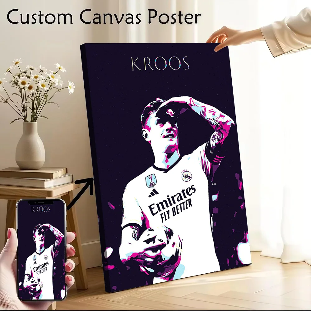 Toni Kroos Pop Art Portrait Canvas Poster Customizable Pictures Wall Art Canvas Painting for Bedroom Decoration Living Room Home