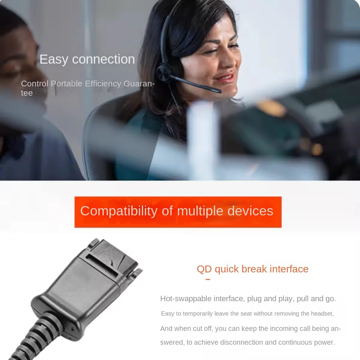 Original Plantronics EncorePro300 auriculares de teléfono con cancelación de ruido auriculares con cable servicio al cliente EP310/320