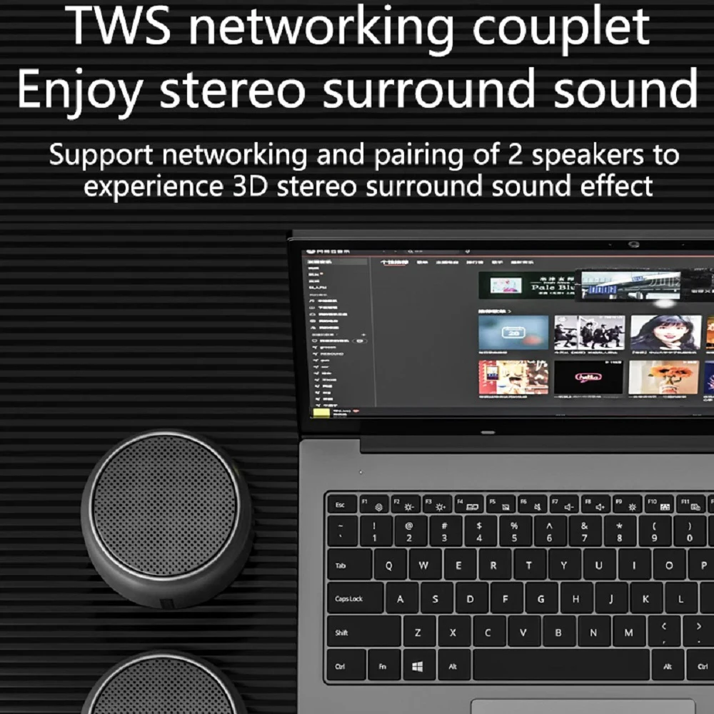 2025 Creative 360° Hifi Stereo Metal Wireless Subwoofer Wireless Bluetooth Speaker Music Player Mini Speakers Portable Outdoor