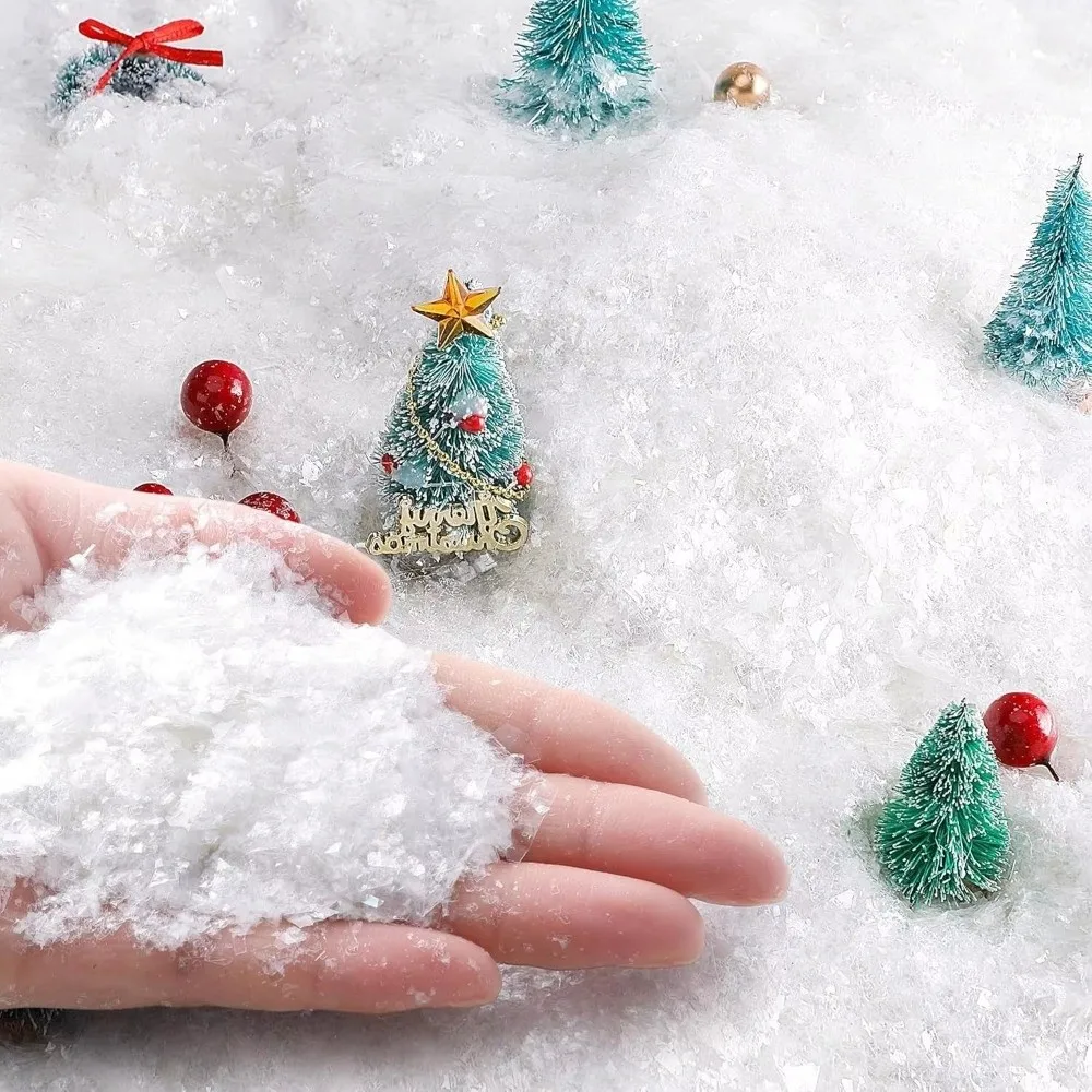 20/100g decoración de copo de nieve 3D polvo de nieve Artificial copo de nieve esponjoso blanco colorido nieve falsa manualidades DIY