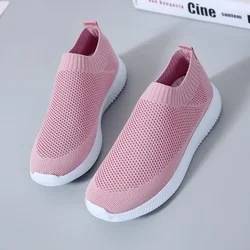 2024 New Style Women Shoes Knitting Sock Sneakers Women Flat Shoes Casual Breathable Sneakers Flats Walking Shoes for Women