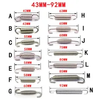 2pcs 43mm-92mm Motorcycle Exhaust Spring Hooks Stainless Steel Exhaust Front Middle Link Pipe Rotatable Muffler  Springs