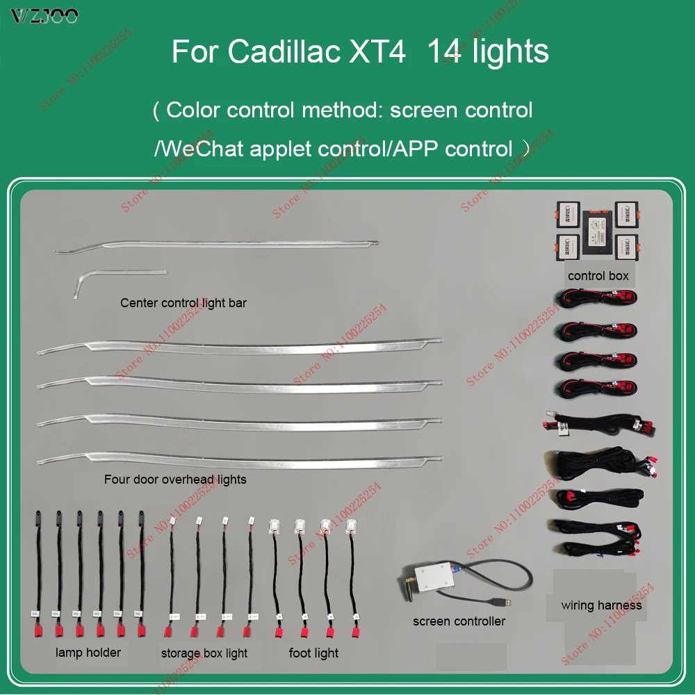 64 Colors led Ambient Light lamp For Cadillac XT4 2016-2020 LED Atmosphere Lamp Luminous Strip Original 1:1 atmosphere light