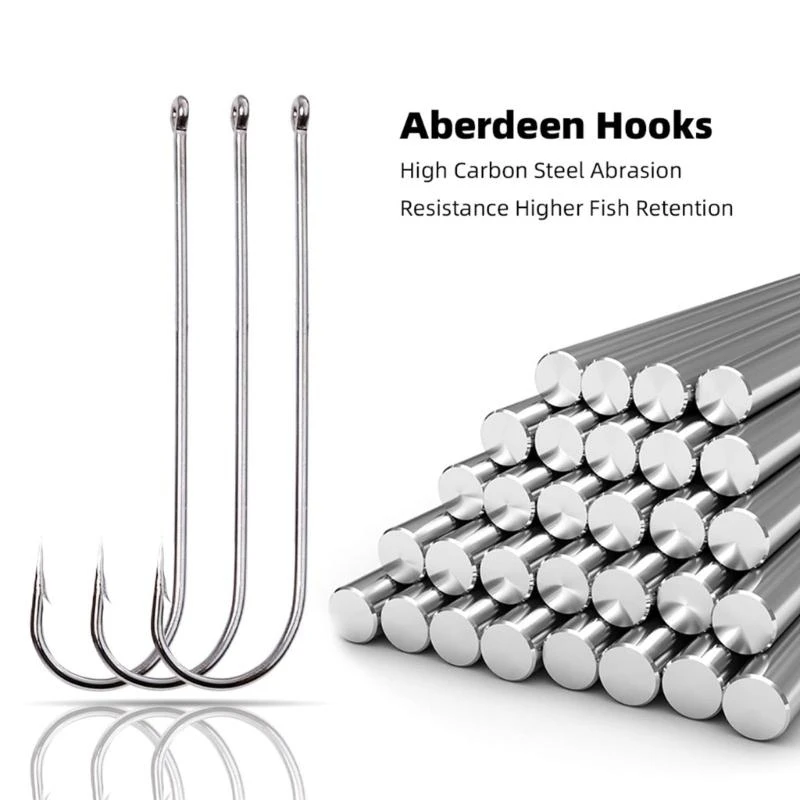 

Long Shank Fishing Hook Saltwater Fishing Tackle Accessories Aberdeen Hook for Trout Barbed Fishing Hook