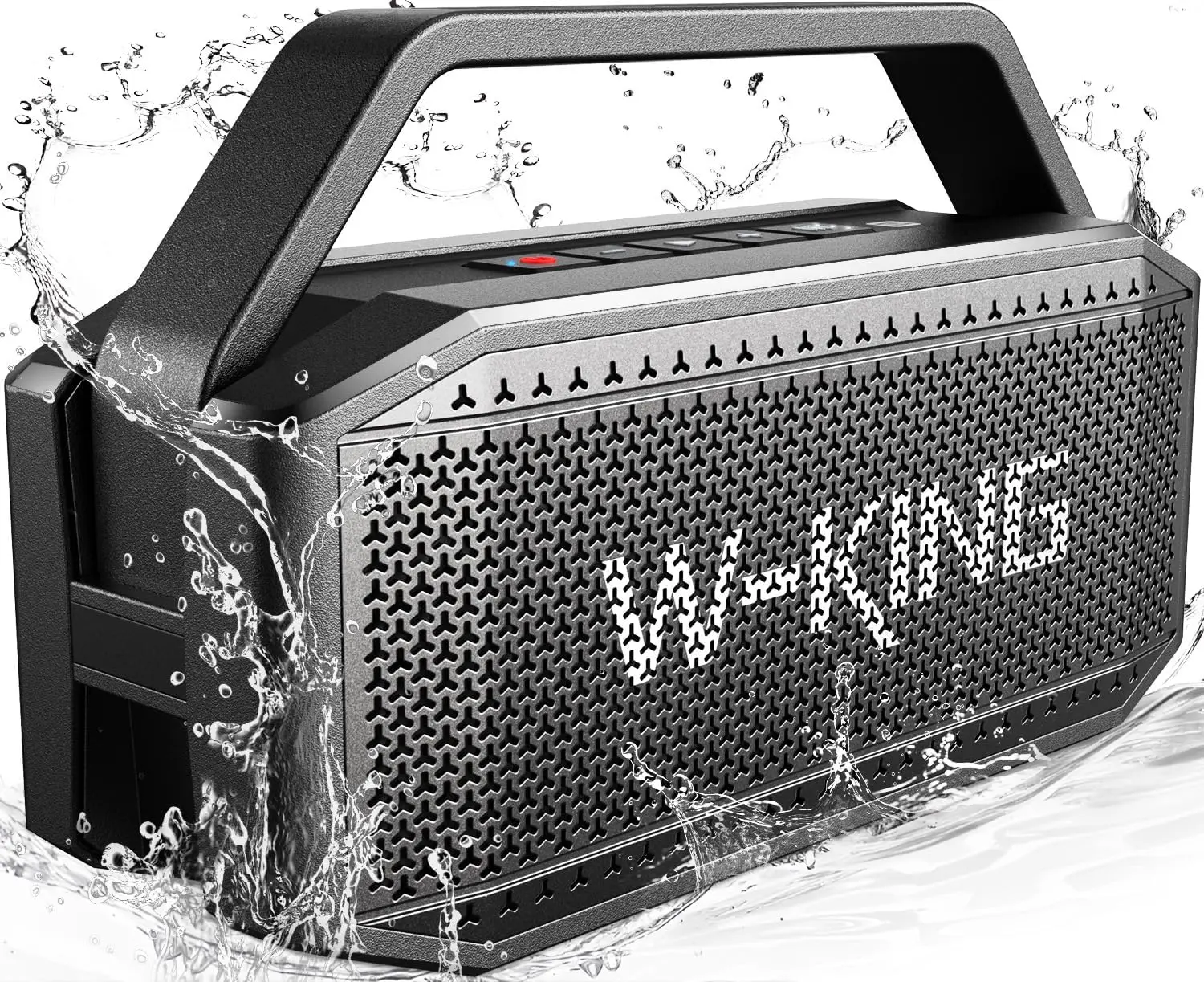 100W Max Loud Portable Outdoor Bluetooth Speaker, IPX6 Waterproof, Wireless with 60W Deep Bass Radiator, 2 Subwoofers, TWS Pairing, 40H Playtime, TF/AUX/EQ, Party Boombox