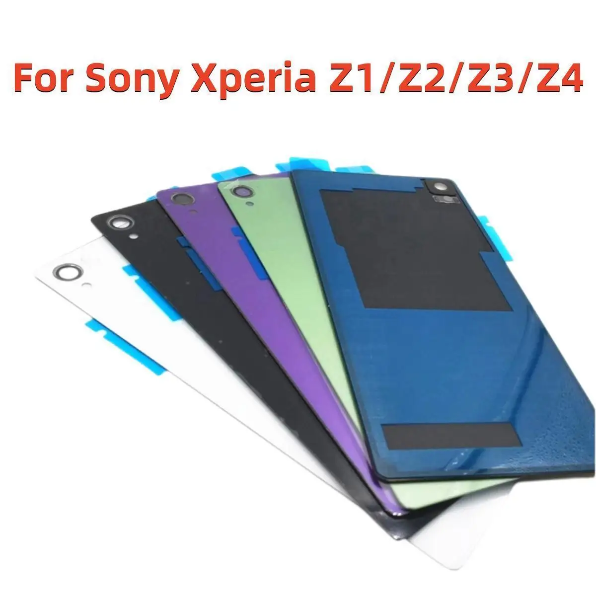 For Sony Xperia Z1 Z2 Z3 Z4 Rear glass Back Cover Battery Door Housing Case With Logo Replacement parts high quality FOR SONY Z1