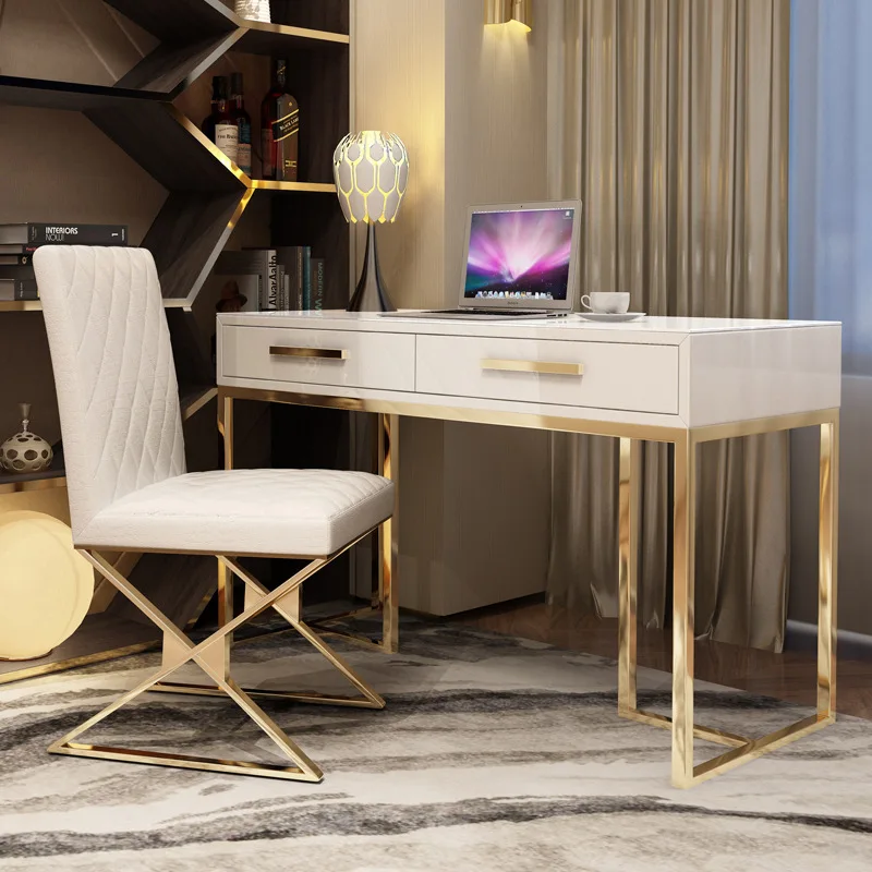 Luxury office desk / painted computer desk / modern minimalist small apartment desk funiture