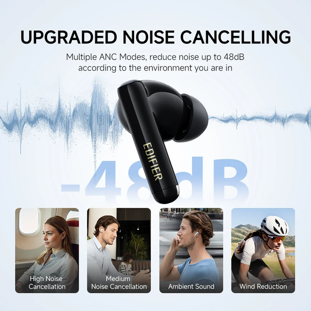 Edifier X5 Pro Active Noise Cancelling TWS Bluetooth Earphones Wireless Earbuds with Game Mode Fast Charging IP55 Waterproof