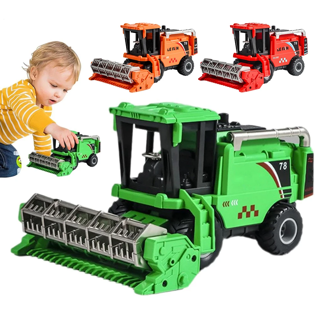 Friction Powered Combine Harvester Farm Toys Push and Go Cars Toy Agricultural Vehicles Toys for Kids Christmas Birthday Gift