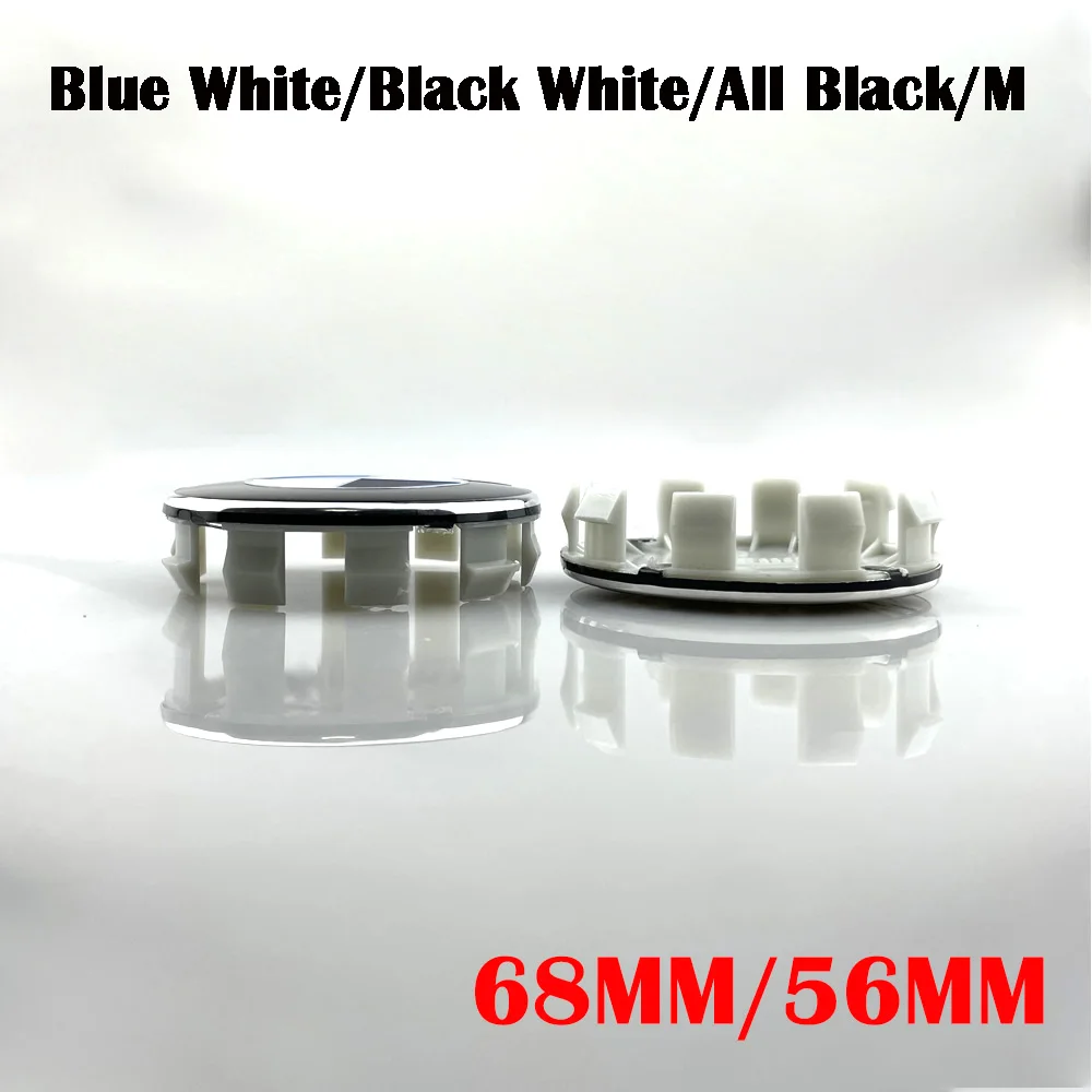 4pcs 56mm Car Wheel Center Hub Caps 68mm Rims Tuning Trim Blue white For E36 E46 E90 E92 E60 E39 F30 F10 F34 G20 G30 E87 E30 E34