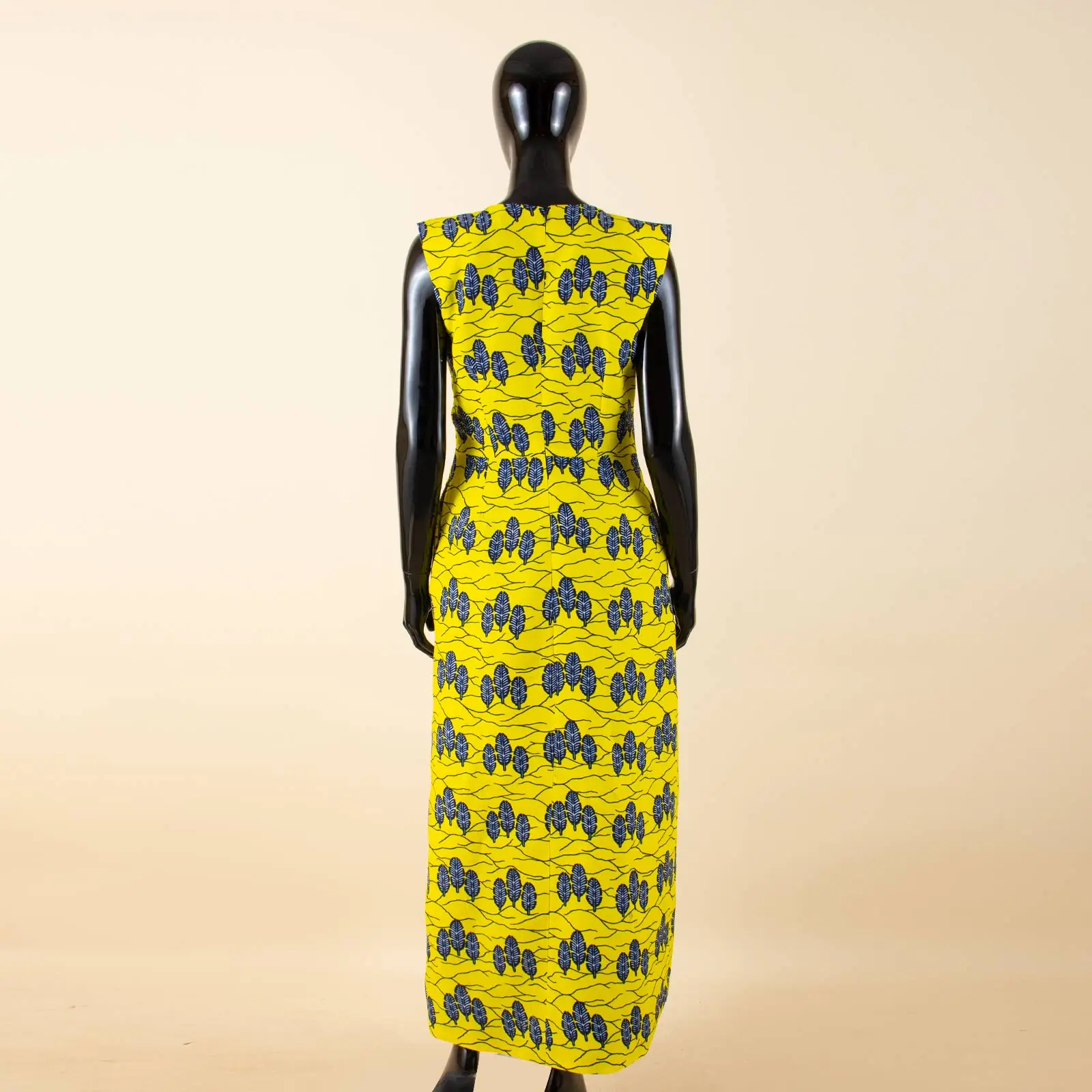 2024 Afrikaanse Kleding Voor Vrouwen Prive Custom Mouwloze Lange Rug Jas Enkellengte Puur Wax Katoen Plus Size A722411