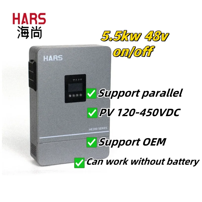 3.6kw 5.5kw 24V 48V 6.2kw Best MPPT 220V Dual/Single Output Parallel Hybrid Solar Inverter with Pure Sine Wave