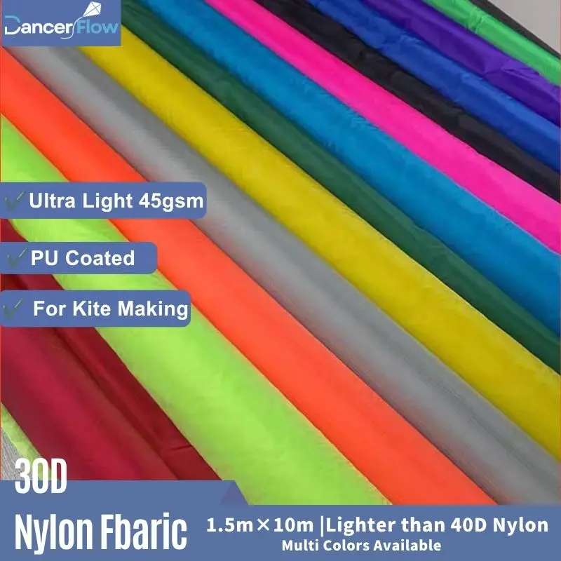 30D Ripstop Nylon Kite Fabric – Ultra Light PU Coated 1.5m Width 10m Length Multi Colors